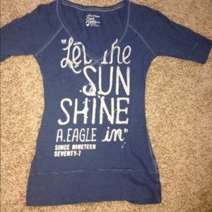 Navy Blue American Eagle V-Neck
