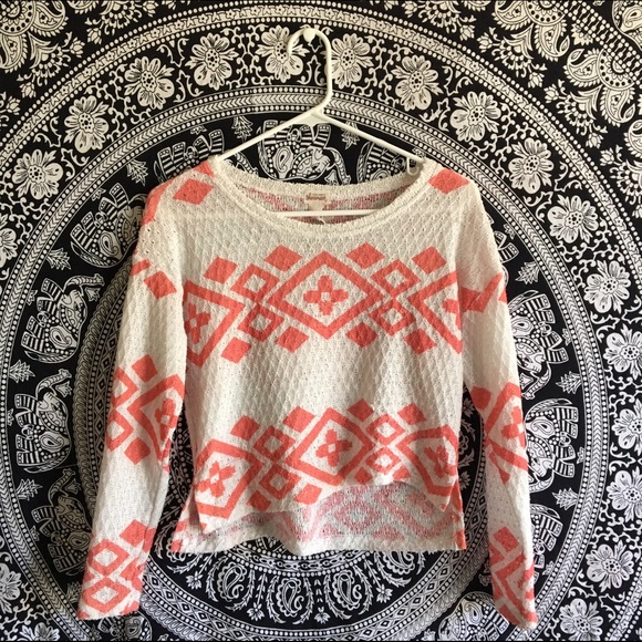 Ten Sixty Sherman Coral and White Sweater - Picture 1 of 4