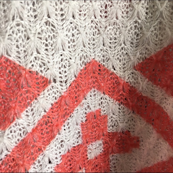 Ten Sixty Sherman Coral and White Sweater - Picture 3 of 4