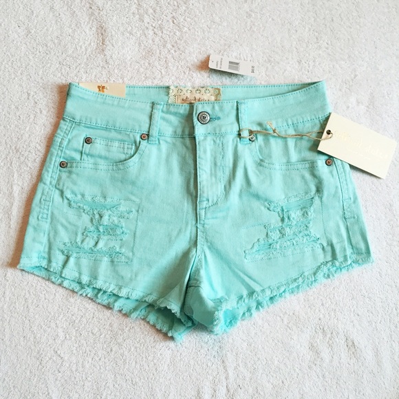 NWT Altar'd State Light Blue High Waisted Shorts