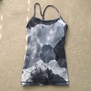 Lululemon grey tie die power y tank top