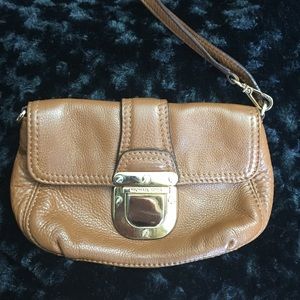 Michael Kors Brown Leather Wristlet