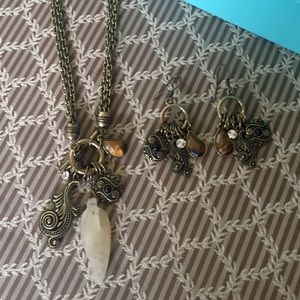 CHICOS Necklace w/toggle closure & Earrings. NWOT