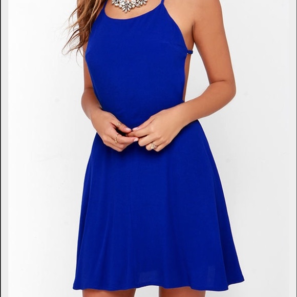Lulu*s sexy backless royal blue dress