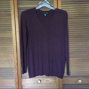 H&M Maroon V-Neck Sweater