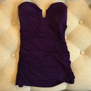 Bebe purple tube top w/ gold detail