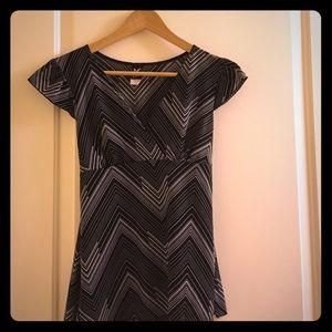 Black and white striped blouse