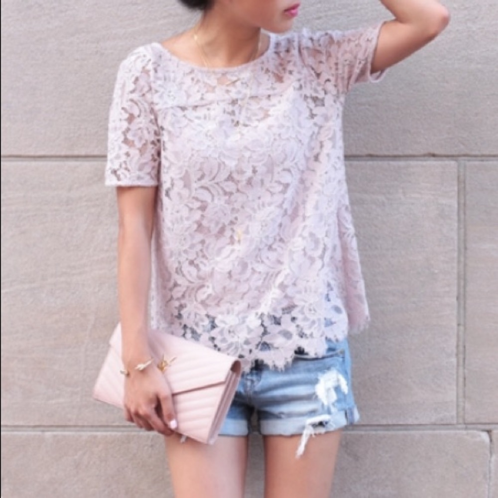 Brand new white lace LOFT blouse