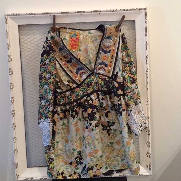 Johnny Was Silk Tunic with Embroidery