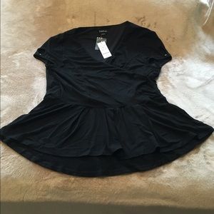 NEW!! BEBE Black Peplum Top sz XL