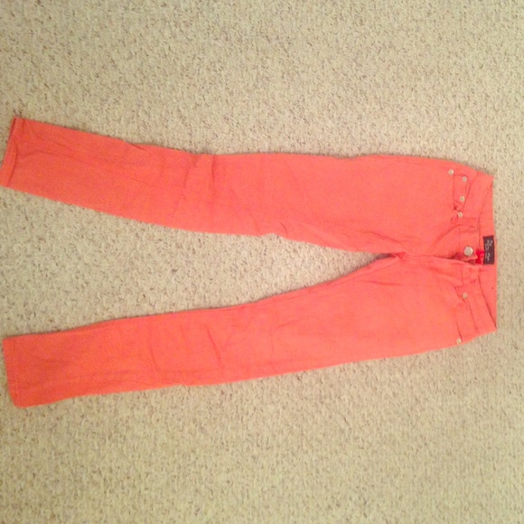Coral skinny jeans!