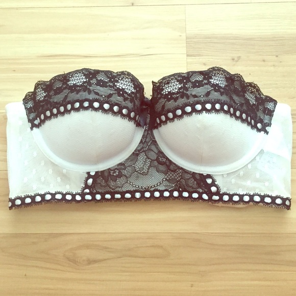 Black and White Strapless Bustier