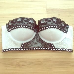 Black and White Strapless Bustier