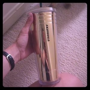 Starbucks gold tumbler like new!