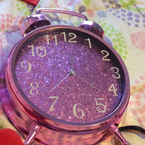 Pink glittery clock