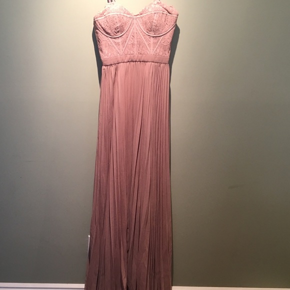 Bariano Lace corset pleated gown