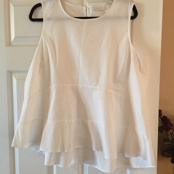 White peplum top