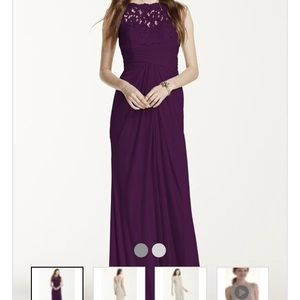 David's bridal lace plum dress