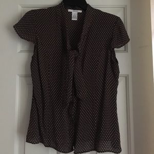 Brown 100% silk blouse