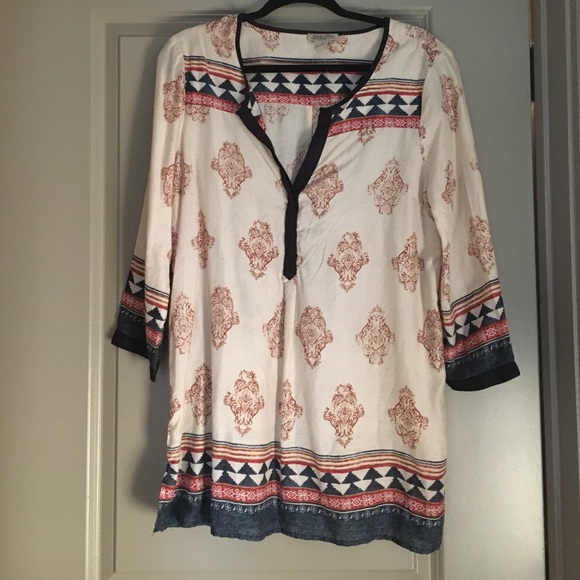 Lucky Brand 3/4 Sleeve Summer Tunic