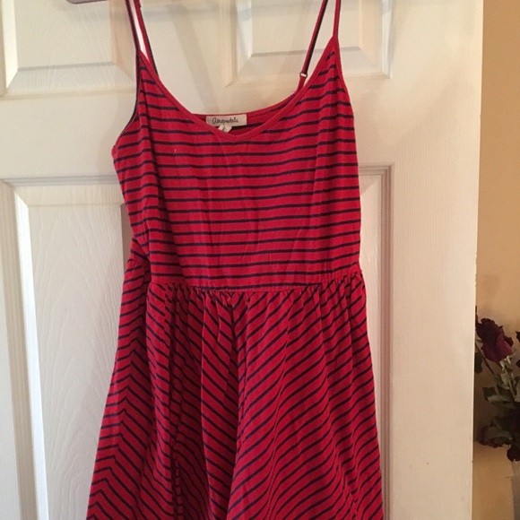 Red and blue stripe dress