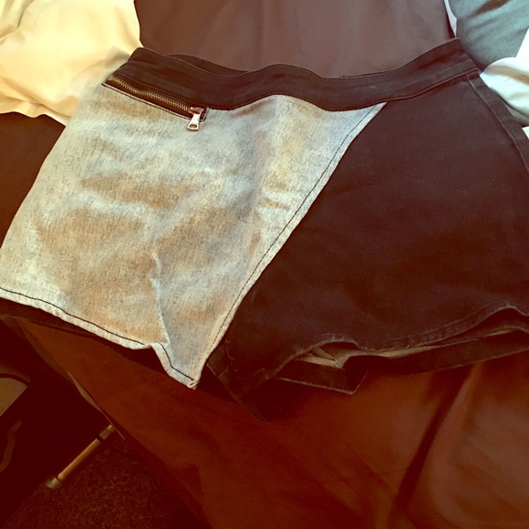 Blank and jean skort
