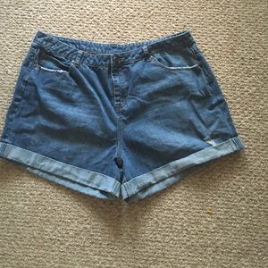 Asos denim rolled up hem shorts