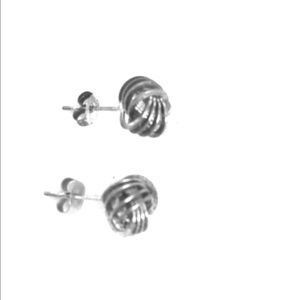 Silver knot earrings