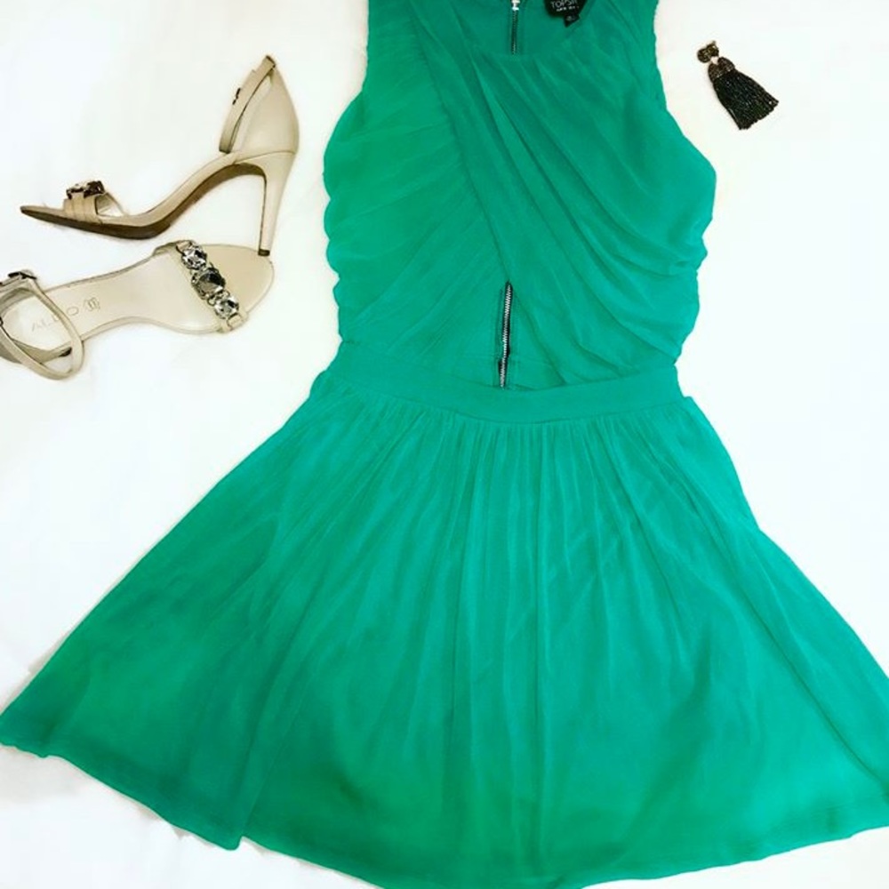 Adorable Seafoam Cut Out TopShop Dress