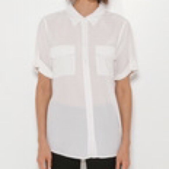 White short sleeve button up