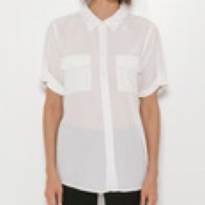 White short sleeve button up