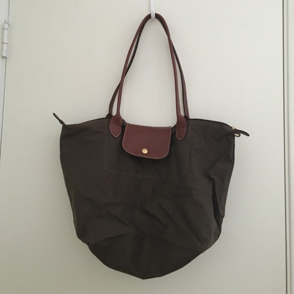 Large Military Le Pliage longchamp tote