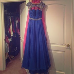 Sherri Hill royal blue flows dress
