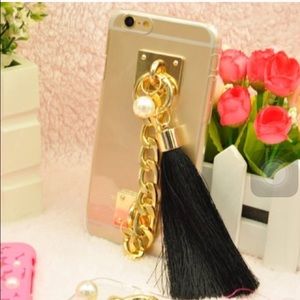 ✨ Gold mirror tassel Case✨