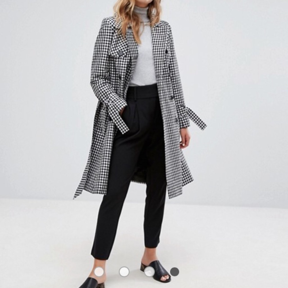 Gently worn gingham trench coat, XS