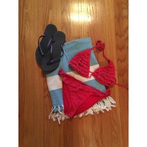 Red and White Polka Dot Bikini