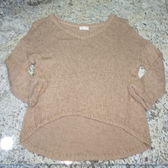 Beige High-Low Sweater