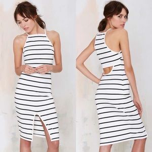 Nasty Gal Striped Midi Dress