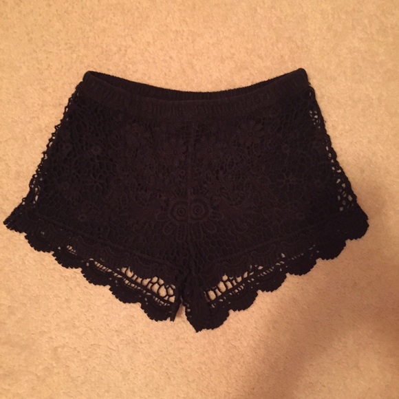 Black lace shorts