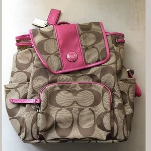 SALE! Coach Pink and Tan BackPack Purse EUC💕😍
