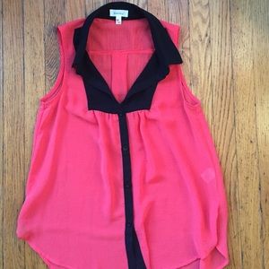 Coral sheer sleeveless tank