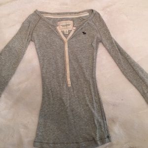 Abercrombie & Fitch grey long sleeve button down
