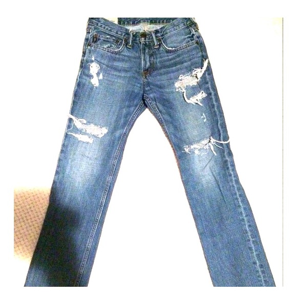 Boys very distressed straight leg jeans