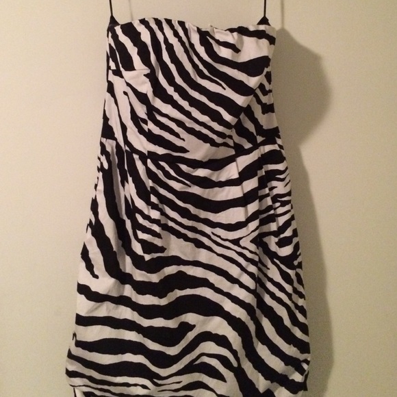 Zebra Print Strapless Dress