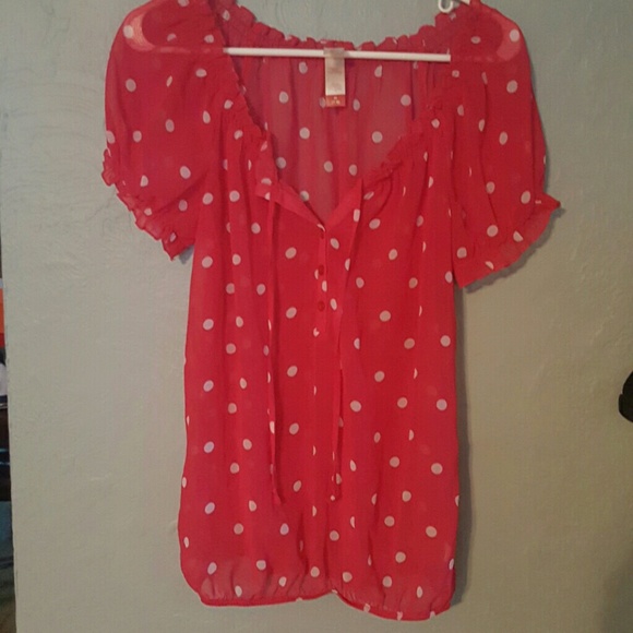 Pink white blouse