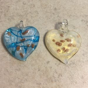 Glass heart pendants- bundle