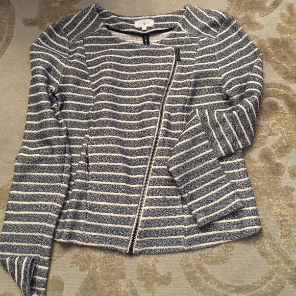Lou & Grey striped zip up sweater