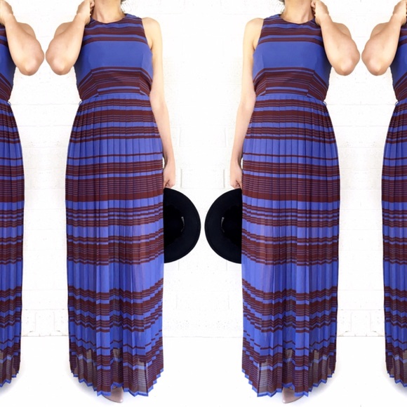 French Connection Dresses & Skirts - French connection pleated striped maxi dress