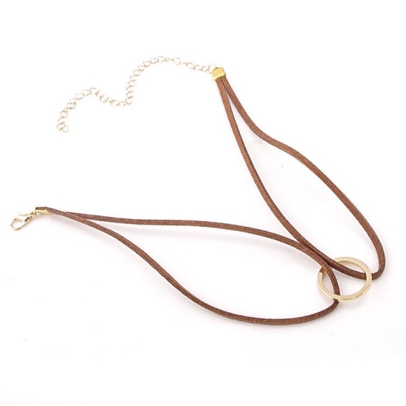 Brown suede choker