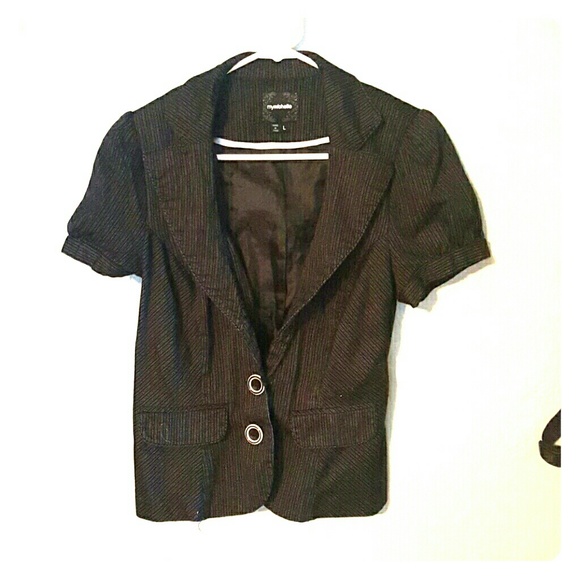 Black pinstriped blazer